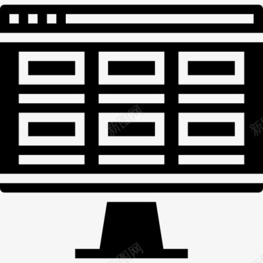 屏幕数字营销91实心图标图标