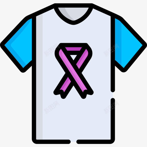 衬衫世界癌症意识日10直线颜色图标svg_新图网 https://ixintu.com 世界 意识 癌症 直线 衬衫 颜色