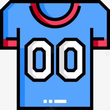 运动衫美式足球6线颜色图标图标