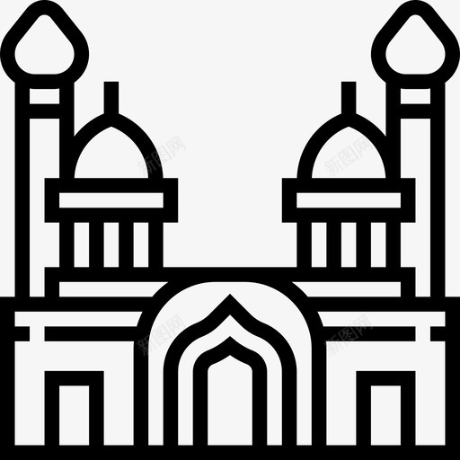 BibiHeybat清真寺地标4线性图标svg_新图网 https://ixintu.com BibiHeybat清真寺 地标4 线性