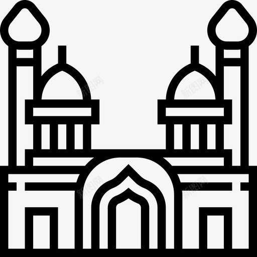 BibiHeybat清真寺地标4线性图标svg_新图网 https://ixintu.com BibiHeybat清真寺 地标4 线性