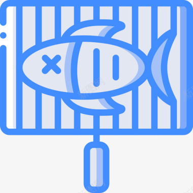 鱼烤肉5蓝色图标图标