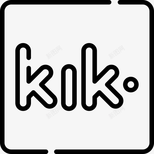 Kik徽标社交媒体徽标线条线性图标svg_新图网 https://ixintu.com Kik 媒体 徽标 社交 线性 线条