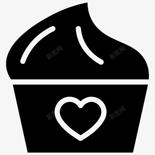 冰淇淋甜点心形图标svg_新图网 https://ixintu.com 冰淇淋 心形 情人节2黑色填充 派对 爱情 甜点 甜蜜