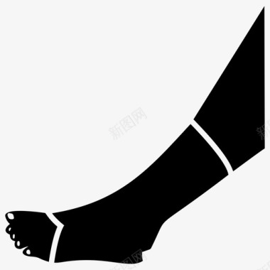 足部敷料足部疼痛足部绷带图标图标