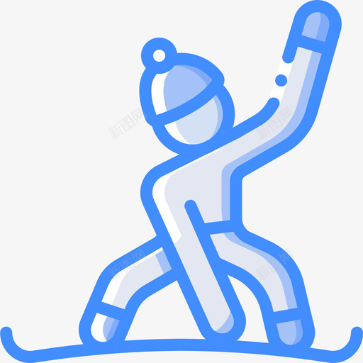 滑雪板冬季运动29蓝色图标svg_新图网 https://ixintu.com 冬季运动 滑雪板 蓝色