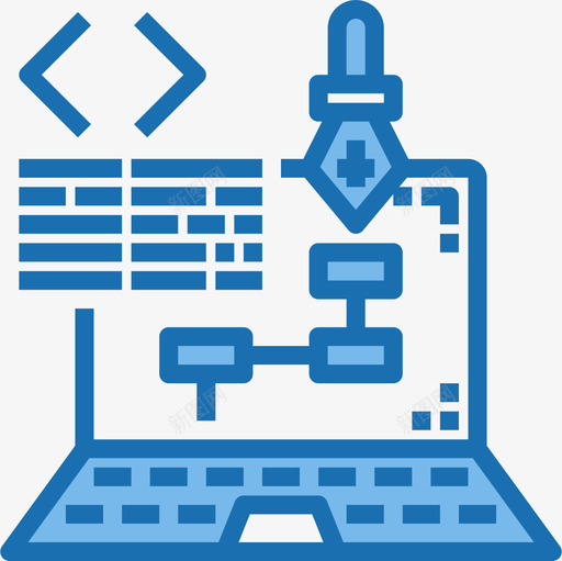 笔记本电脑网页和开发28蓝色图标svg_新图网 https://ixintu.com 开发 电脑 笔记本 网页设计 蓝色