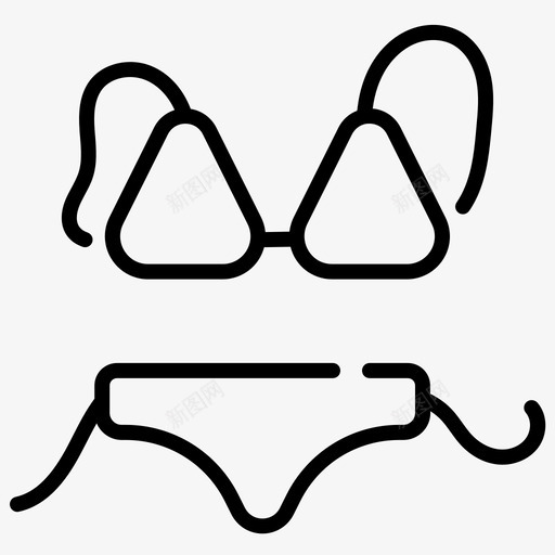 比基尼时尚女性图标svg_新图网 https://ixintu.com 夏季 女性 性感 时尚 比基尼 泳装