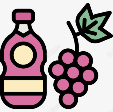 葡萄酒饮料13原色图标图标