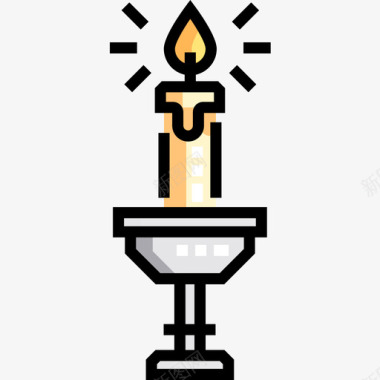 蜡烛葬礼2线颜色图标图标