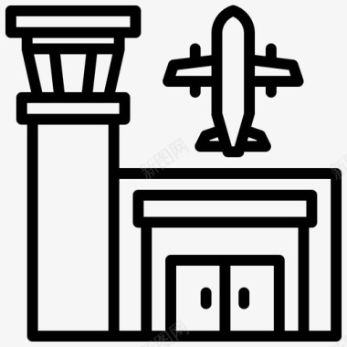 机场大楼飞机图标图标