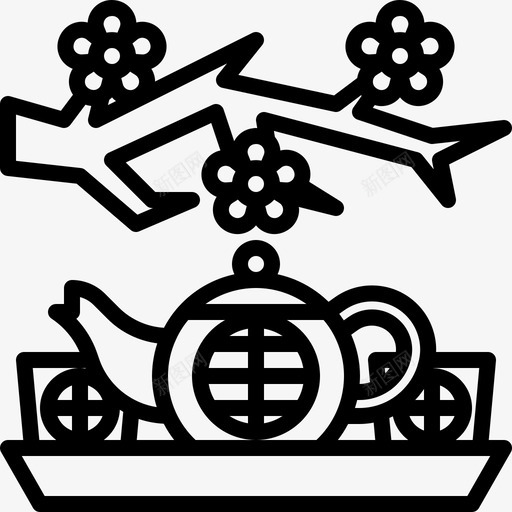 茶壶杯子饮料图标svg_新图网 https://ixintu.com 中国传统 杯子 茶壶 饮料