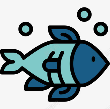 鱼宠物店2线性颜色图标图标