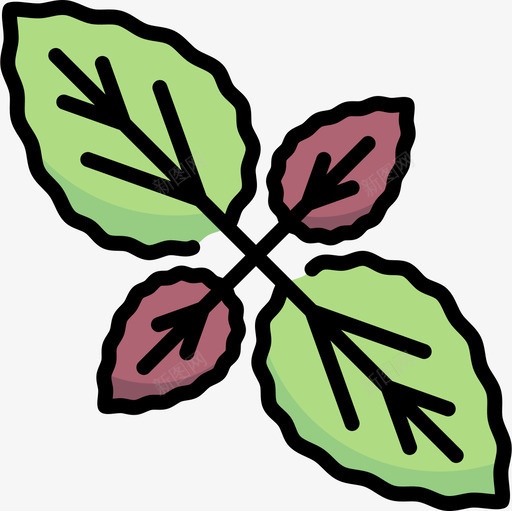 罗勒水果和蔬菜14线形颜色图标svg_新图网 https://ixintu.com 水果和蔬菜14 线形颜色 罗勒