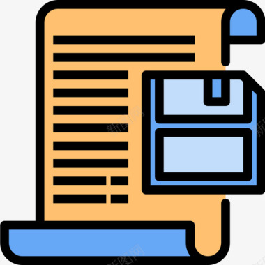 保存文件和文档22线性颜色图标图标