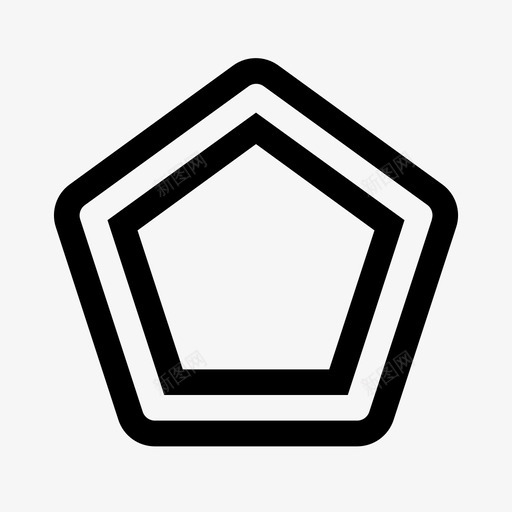 五边形简单的形状图标svg_新图网 https://ixintu.com 五边形 简单的形状