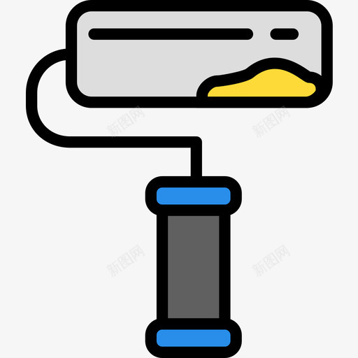 油漆辊结构98线性颜色图标svg_新图网 https://ixintu.com 油漆 线性 结构 颜色