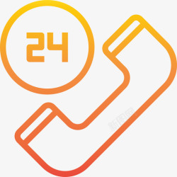 3小时24小时电话3梯度图标高清图片