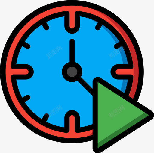 时钟时间管理33线性颜色图标svg_新图网 https://ixintu.com 时钟 时间管理33 线性颜色
