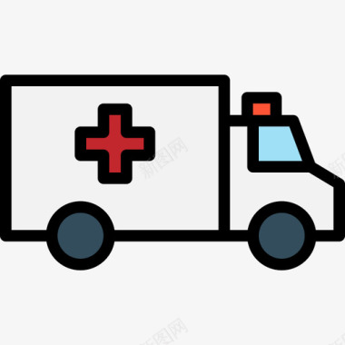 救护车46号医院直线颜色图标图标