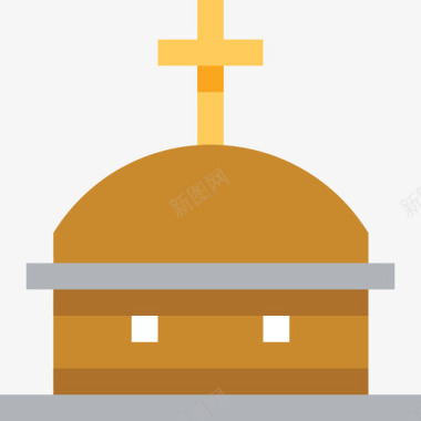 棺材葬礼公寓图标图标