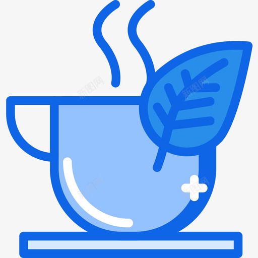 茶杯61号餐厅蓝色图标svg_新图网 https://ixintu.com 61号餐厅 茶杯 蓝色
