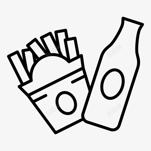 瓶装美式饮料图标svg_新图网 https://ixintu.com 常规 瓶装 系列 美国 美式 薯条 饮料