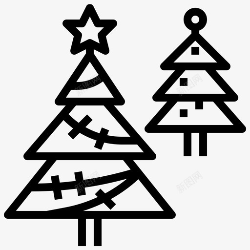 圣诞树装饰森林图标svg_新图网 https://ixintu.com 圣诞元素 圣诞树 树 树林 森林 装饰