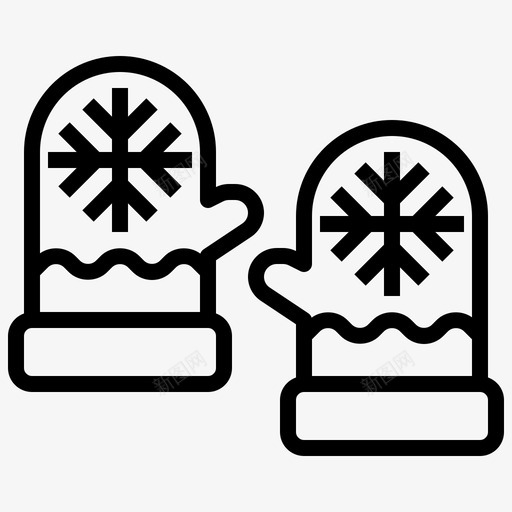 手套配件连指手套图标svg_新图网 https://ixintu.com 元素 冬季 圣诞 手套 连指 配件 降雪