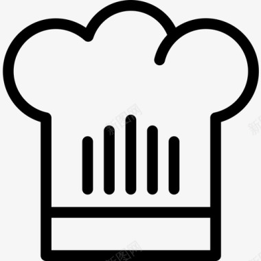 厨师帽厨房47直线型图标图标