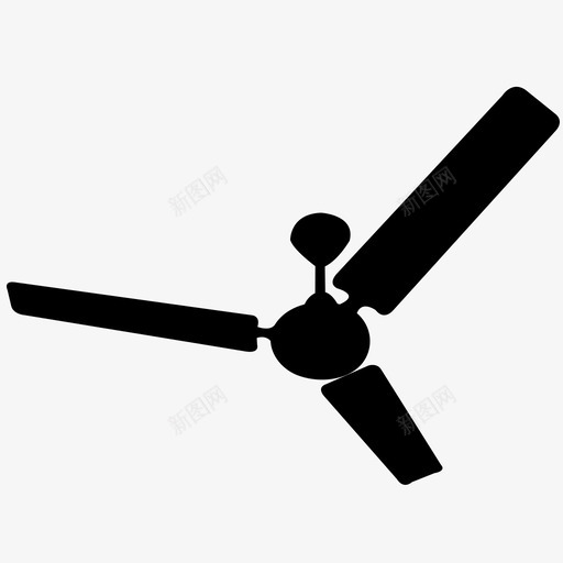 风扇天花板吊扇图标svg_新图网 https://ixintu.com 冷却 冷却器 吊扇 天花板 风扇
