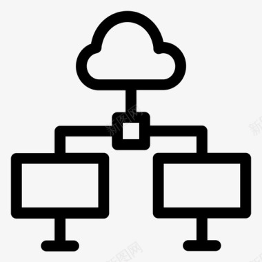 网络云互联网服务器图标图标