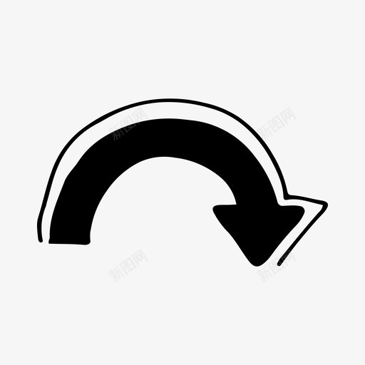 下箭头方向路径图标svg_新图网 https://ixintu.com 指针 方向 符号 箭头 路径
