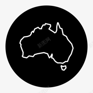 澳大利亚地图大陆国家图标图标