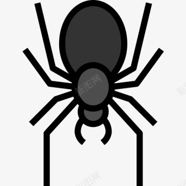 蜘蛛万圣节93线性颜色图标图标
