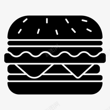 汉堡美式芝士汉堡图标图标