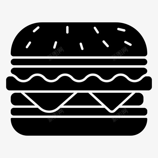 汉堡美式芝士汉堡图标svg_新图网 https://ixintu.com 字形 汉堡 沙拉 美式 芝士 食品 饮料
