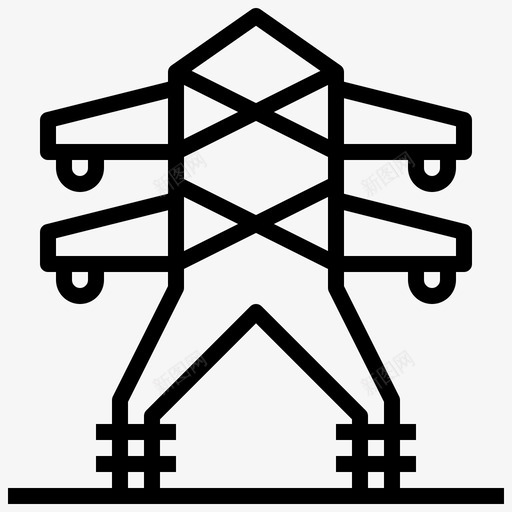 电塔建筑与城市电子图标svg_新图网 https://ixintu.com 城市 工业 建筑 电力 电力线 电塔 电子 能源