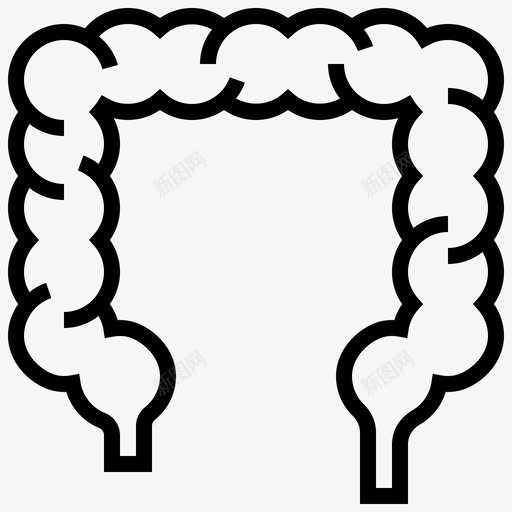 大肠肠结肠图标svg_新图网 https://ixintu.com 人体 器官 大肠 消化 结肠