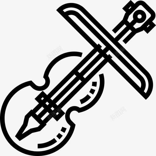 小提琴葬礼3直系图标svg_新图网 https://ixintu.com 小提琴 直系 葬礼