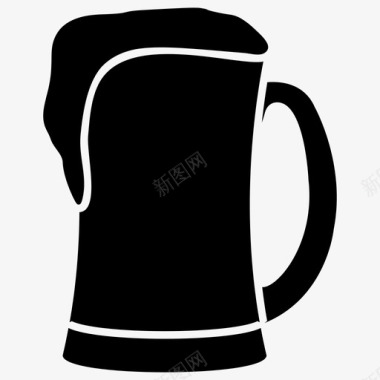 啤酒杯生啤酒皮尔斯纳杯图标图标