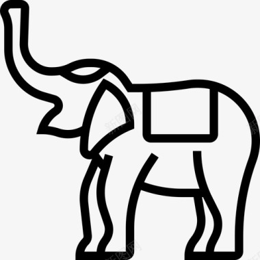 大象泰国符号2直线图标图标