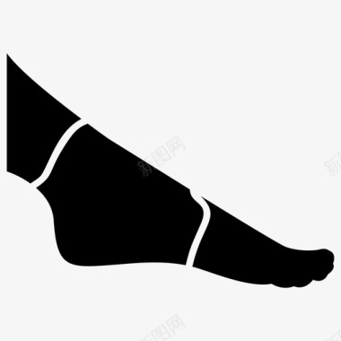 足部绷带足部疼痛足部敷料图标图标