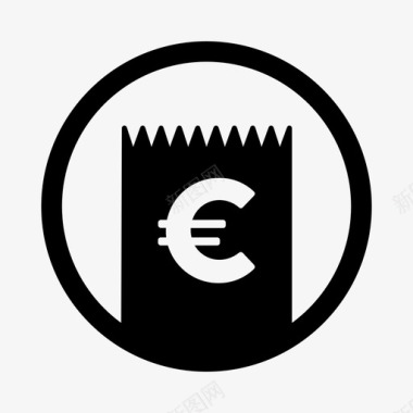 收据货币欧元图标图标