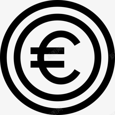 欧元货币3线性图标图标