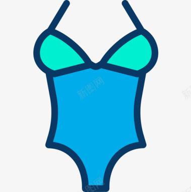 泳装服装和时尚5线性颜色图标图标