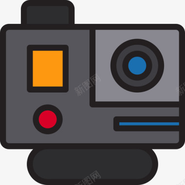 动作摄像机22号摄像机线性彩色图标图标