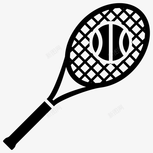 网球运动网球拍图标svg_新图网 https://ixintu.com 兴趣 固体 图标 学生 打球 爱好 网球 网球拍 运动
