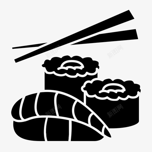 寿司筷子吃图标svg_新图网 https://ixintu.com 字形 寿司 日本 筷子 食品 饮料
