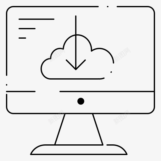 云驱动图标svg_新图网 https://ixintu.com 下载 安装 硬件 虚线 视频制作 计算机 驱动